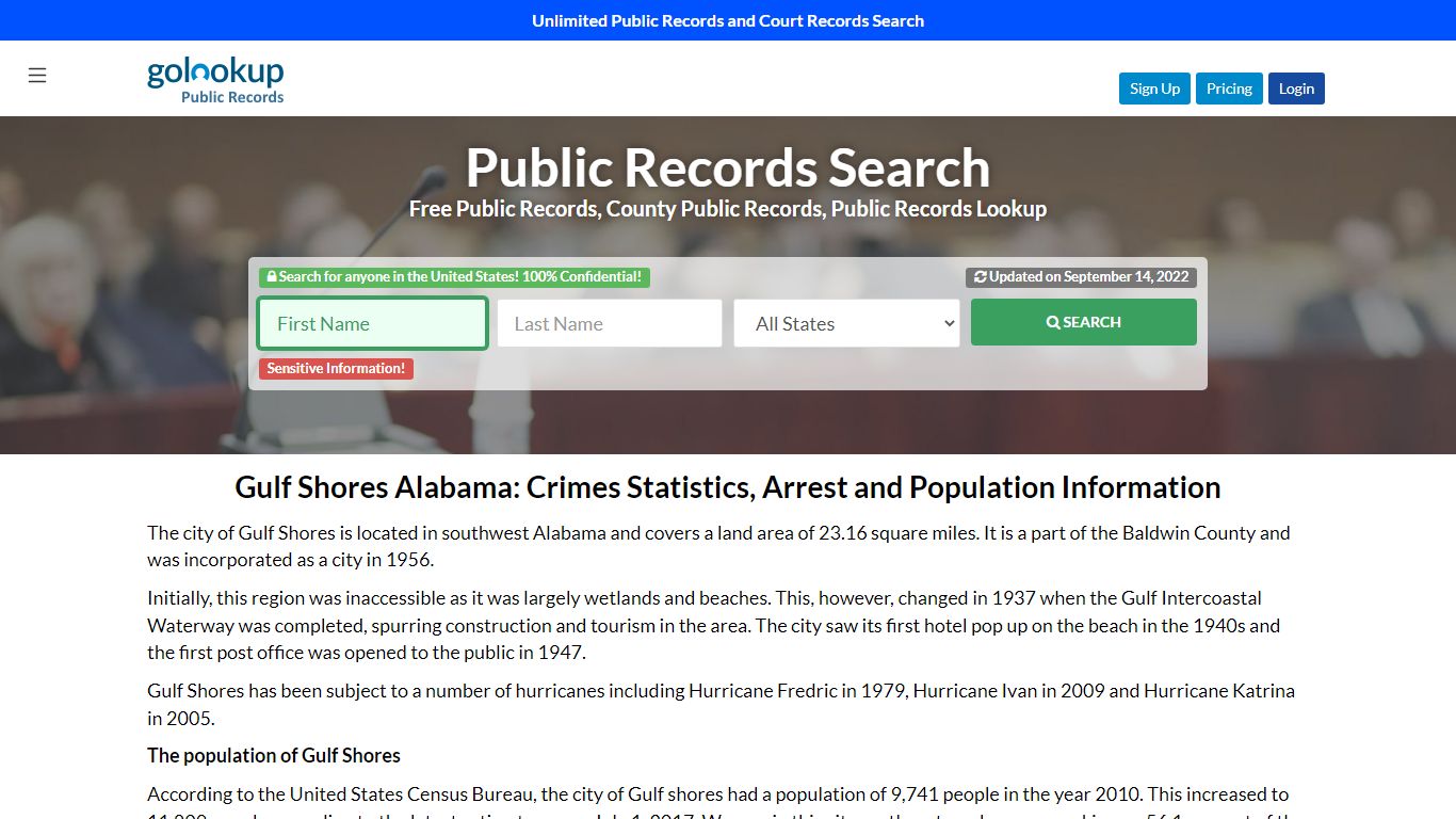 Gulf Shores Public Records, Gulf Shores Arrest Records